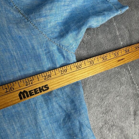 Tommy Bahama Shirt Mens 4XB Blue Sea Glass Camp 100% Linen Short Sleeve $110 - Picture 8 of 10